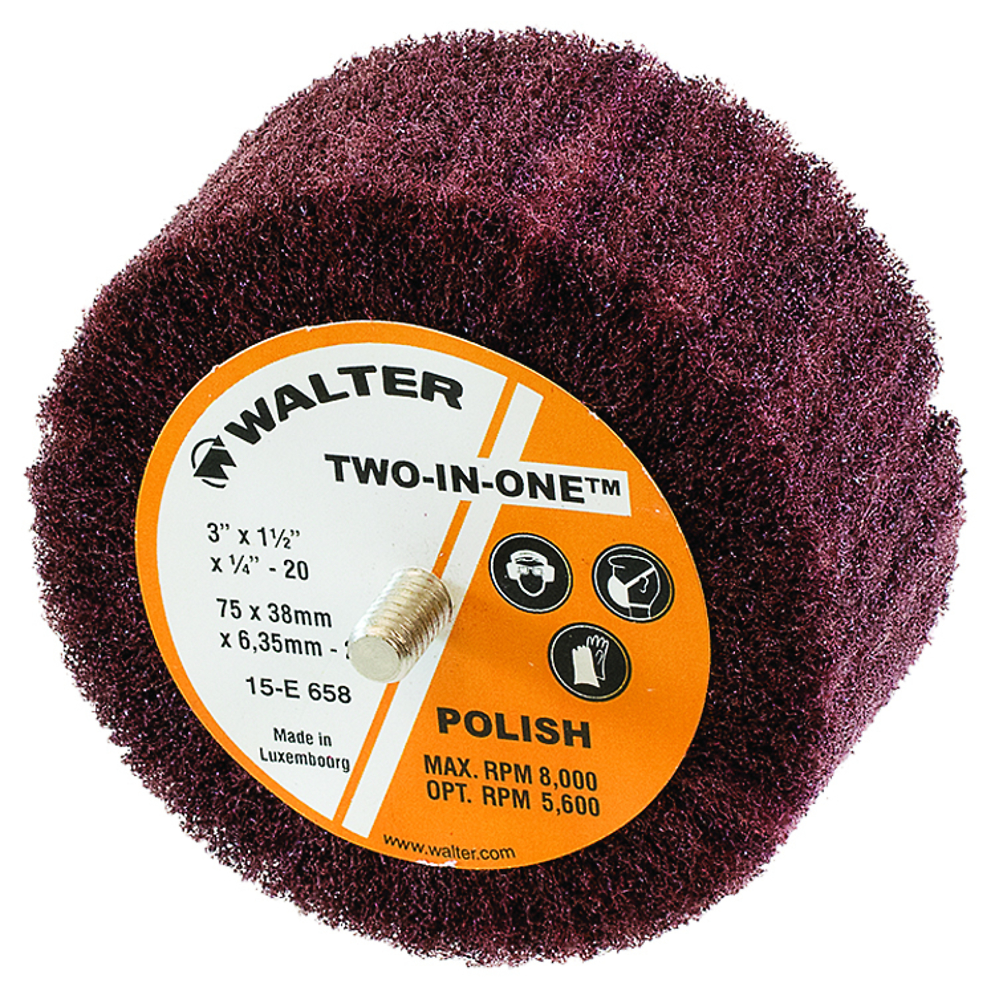 Walter 3M Two-In-One Flap Wheels — 3in. x 1.5in., Polish Thread, Pack of 10, Model# 15E658